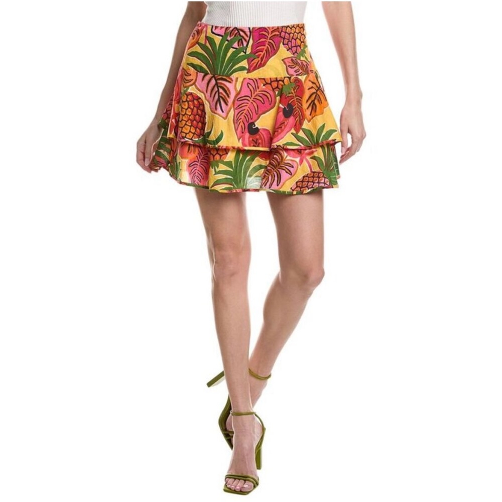 Farm Rio Fruit Dream Mini Skirt Womens Size XL - Vibrant Tropical Print